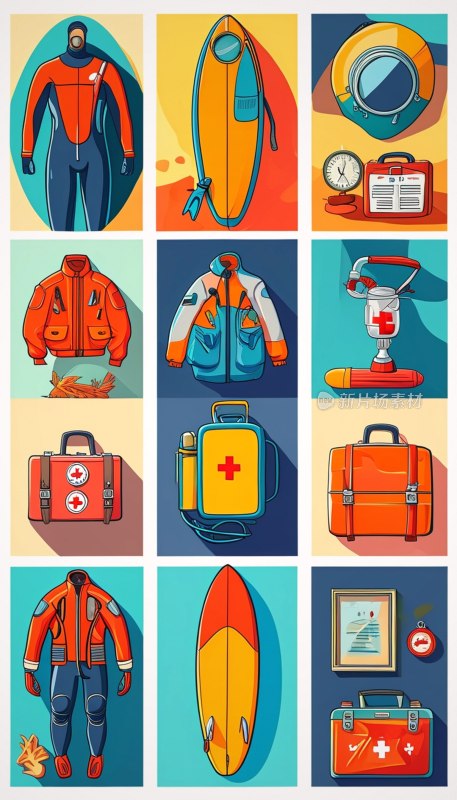 冲浪图标集