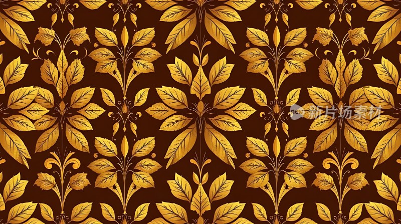 金色叶片华丽图案