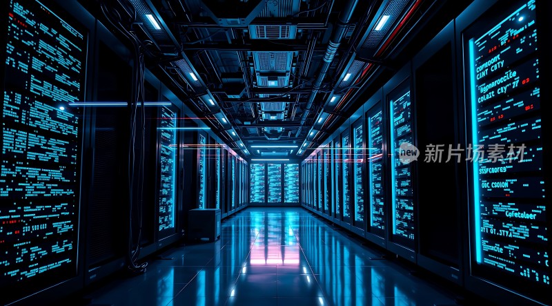 科技感数据中心走廊