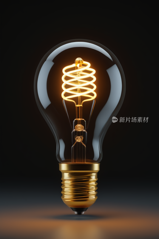 灯泡特写上面有螺旋设计高清图片