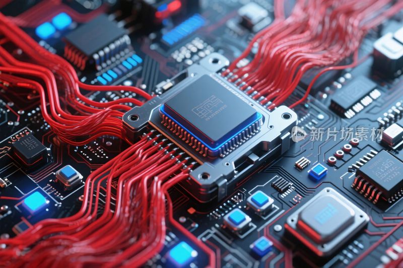 科技电路板芯片特写
