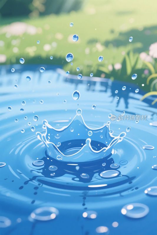 水滴溅起水花效果