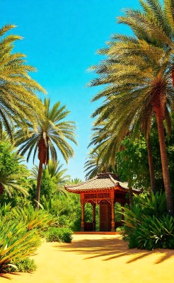 阳光下的热带风情小亭子 阳光下的热带风情小亭子