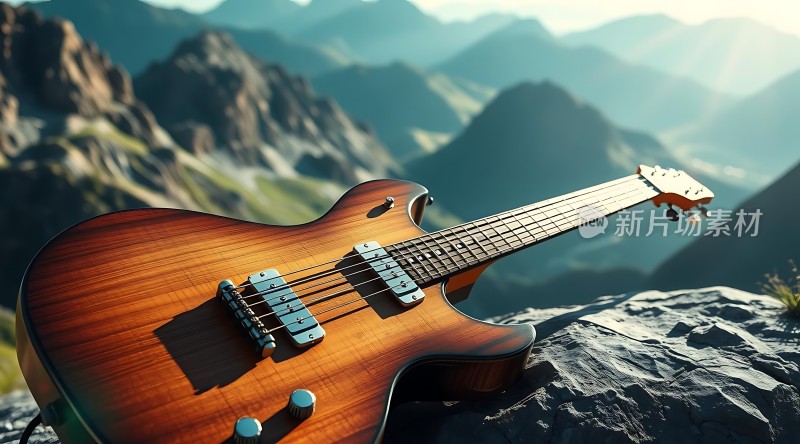 吉他与山景