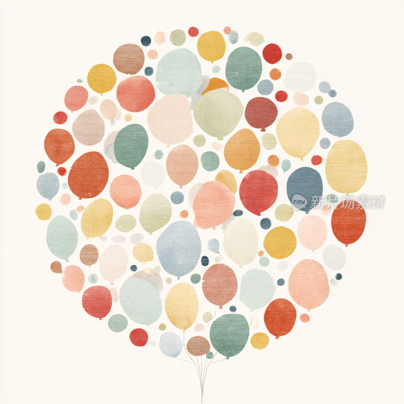 彩色气球插画