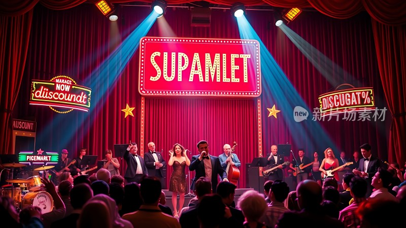 舞台上的乐队表演