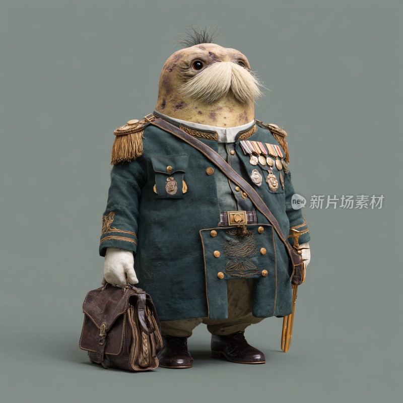 穿军装的海獭拟人形象