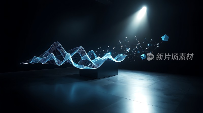 新片场素材科技感数据波纹动画