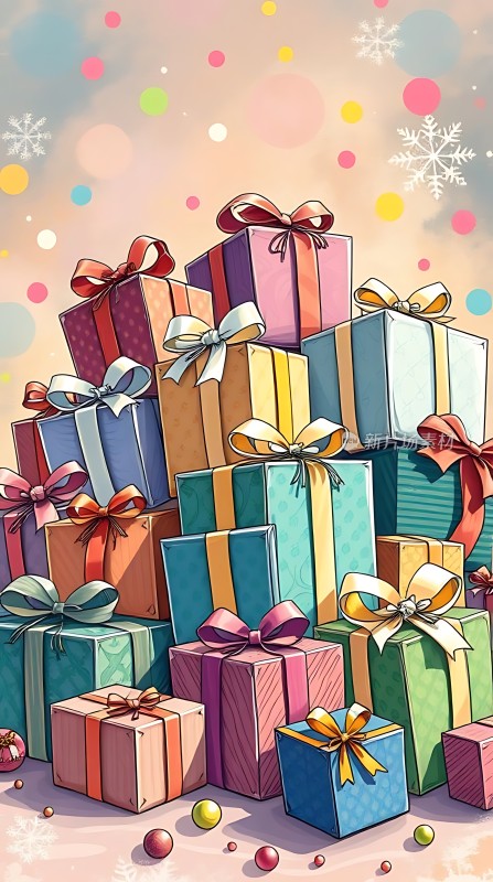 彩色礼物堆叠