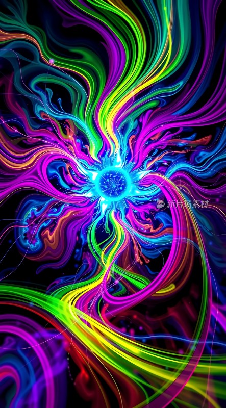 五彩斑斓的光芒汇聚成一颗璀璨的星