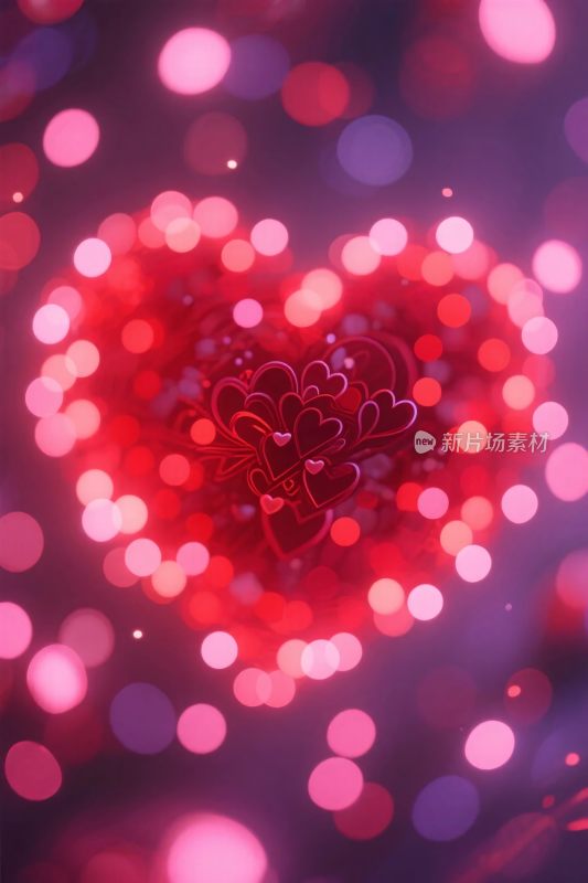 浪漫心形光斑插画