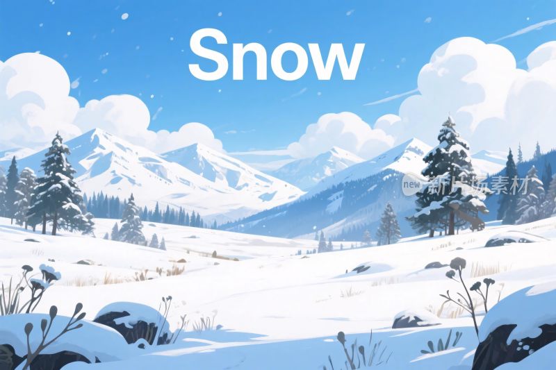 冬季雪景插画