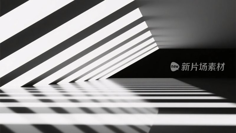黑白光影条纹艺术画面