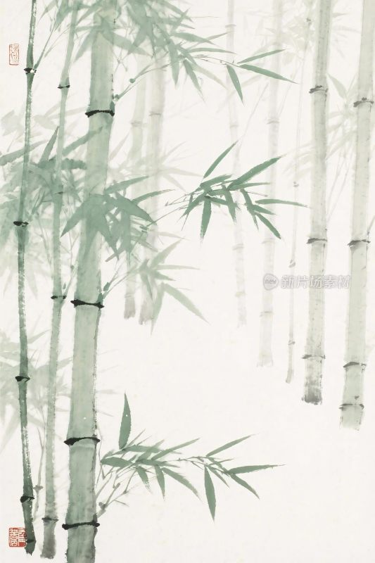 水墨竹子插画