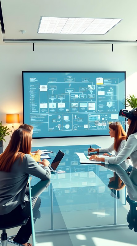 智能会议室里的头脑风暴会议