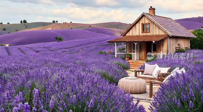 薰衣草田小木屋