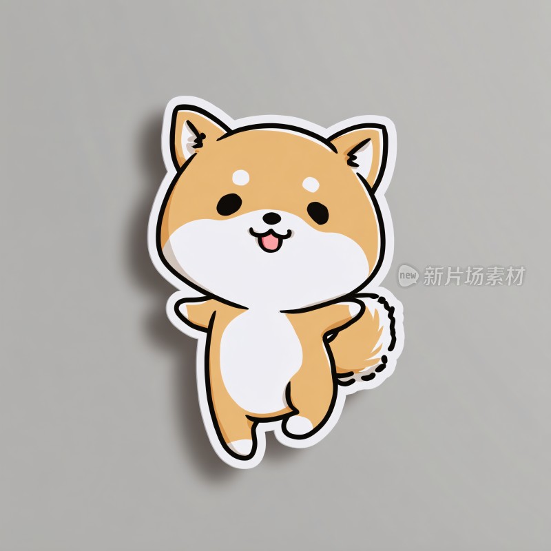 可爱卡通柴犬插画贴纸