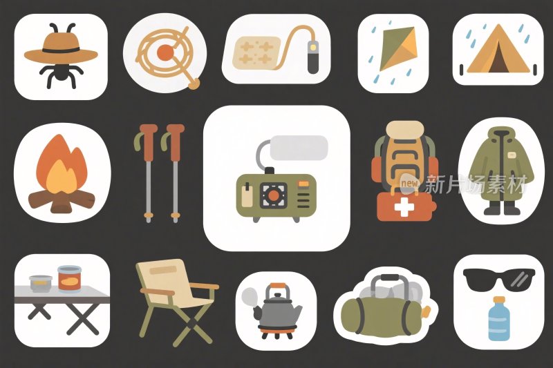 露营户外图标集合