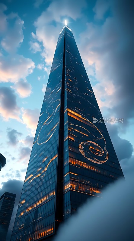 摩天大楼夜幕下的璀璨光芒