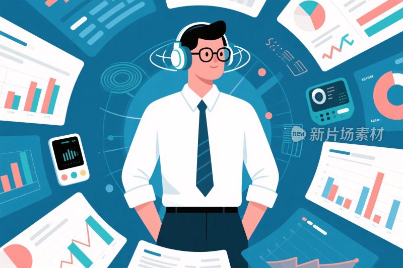 商务数据分析插画