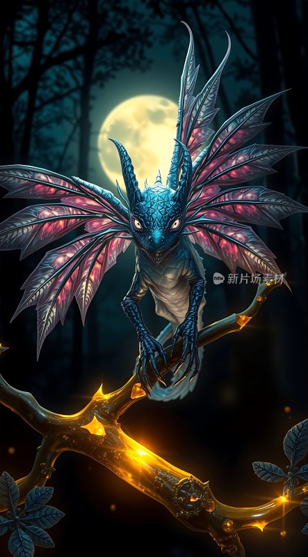 夜幕下的神秘龙影