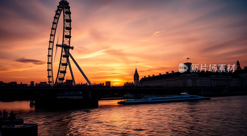 伦敦眼日落美景