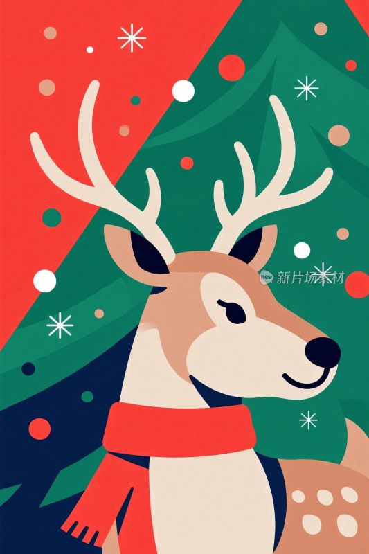圣诞驯鹿插画