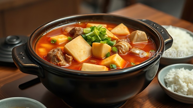 香辣豆腐煲配白米饭