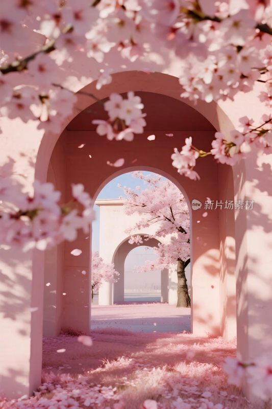樱花拱门唯美春景