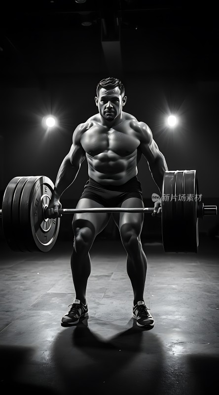 健美运动员展示力量与耐力