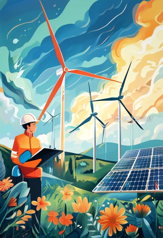 环保能源插画