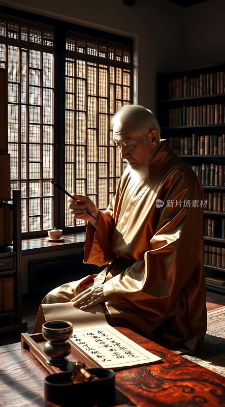 古风老人静心书法