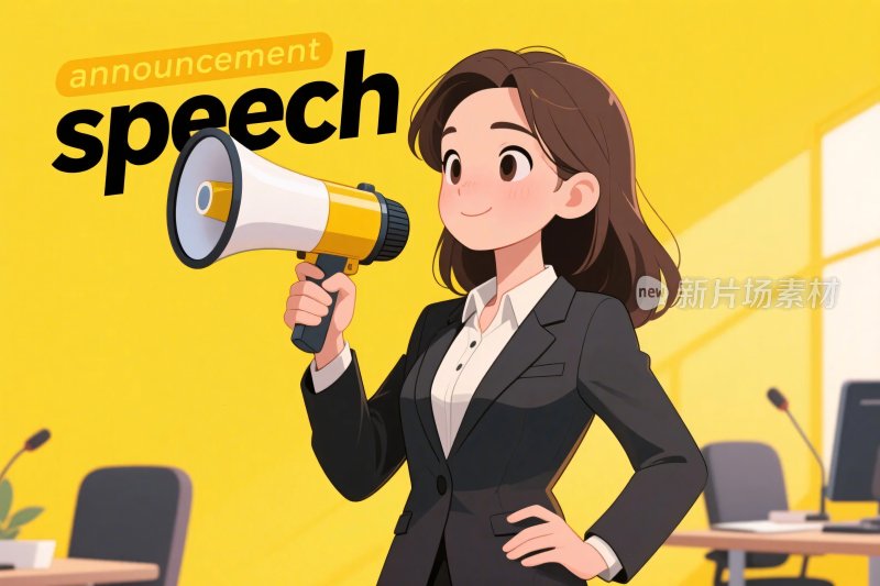 商务演讲插画