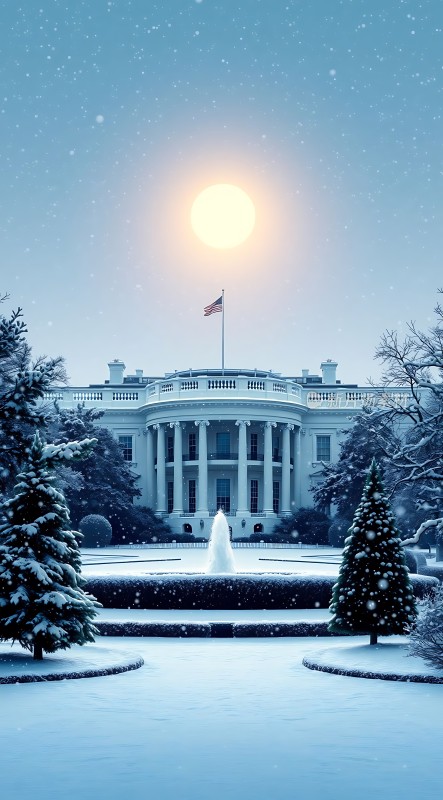 冬日白宫雪景