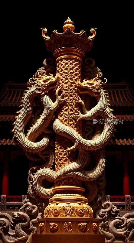 金碧辉煌龙柱