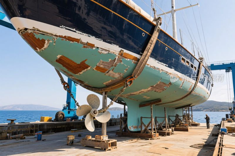 船坞中待修的老旧船只