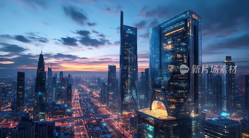 未来之城灯火辉煌