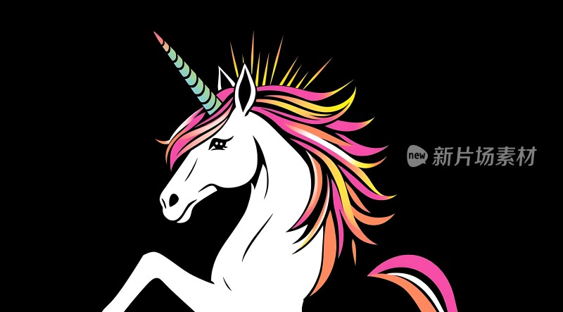 独角兽彩色鬃毛