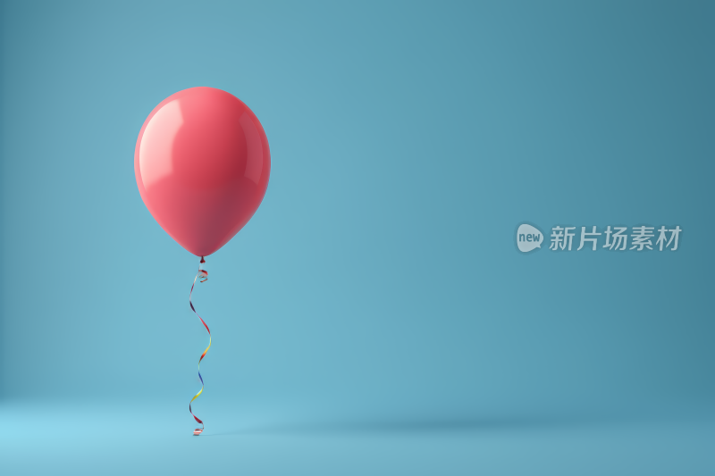 一个红色气球特写镜头里面一股飘带高清图片