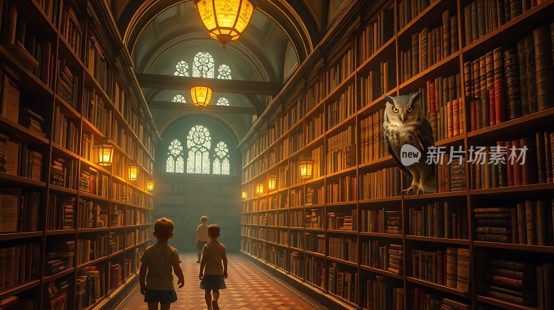 神秘图书馆里的奇幻冒险