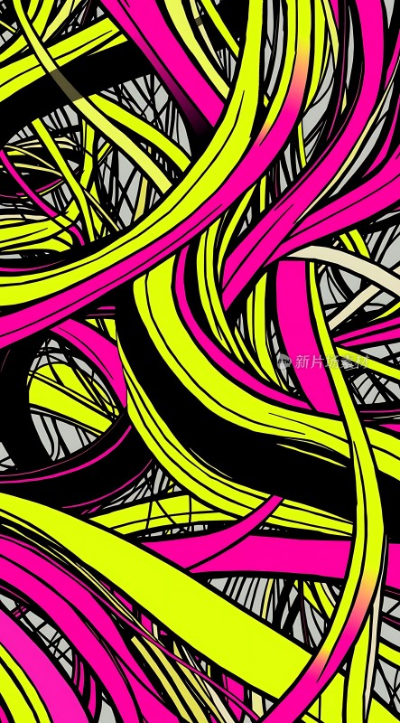 霓虹色彩交织的艺术画卷