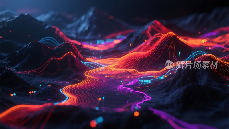 3D渲染渐变风光影背景素材