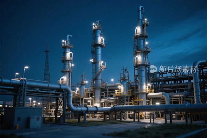 工业厂区夜景设施图