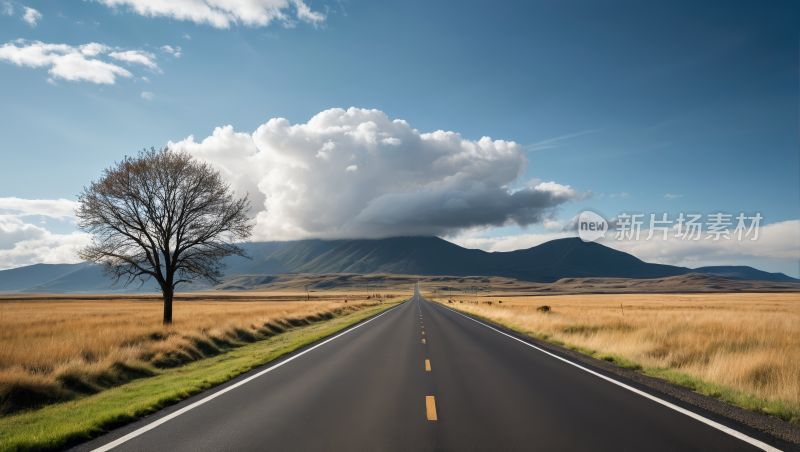 一条漫长的路高清风景图片