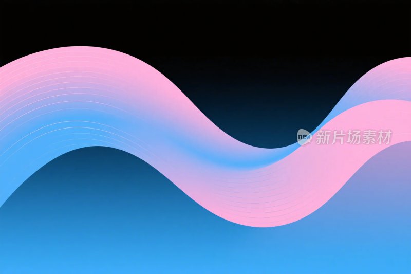 抽象波浪曲线插画