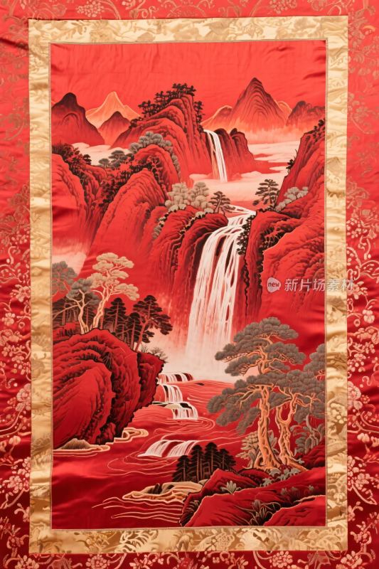 传统山水风景插画