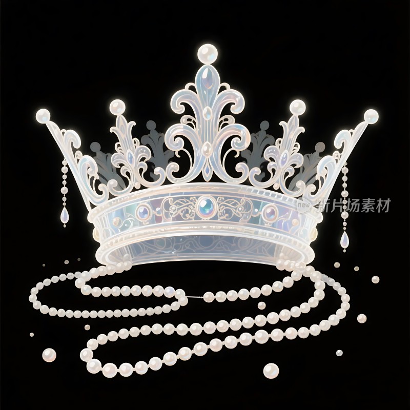 珍珠王冠与项链