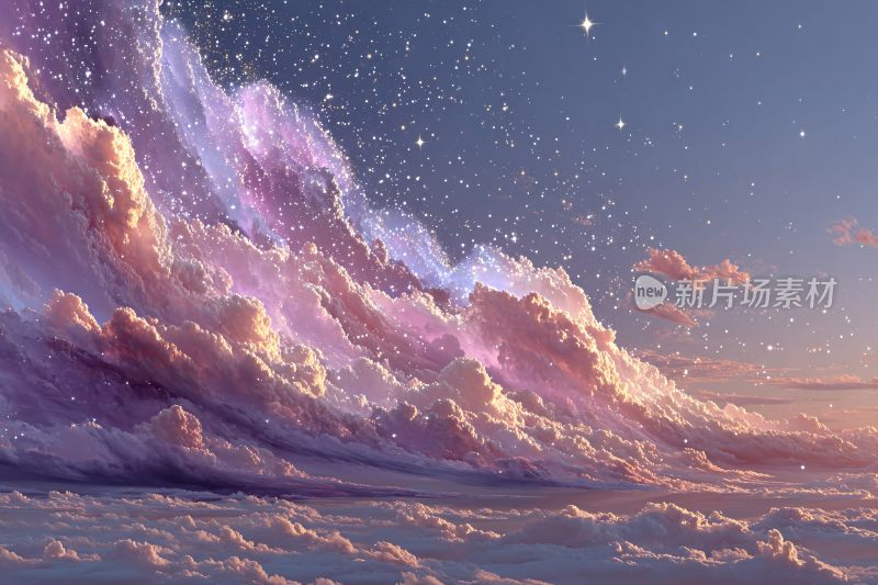 梦幻绚丽的星空云海景象