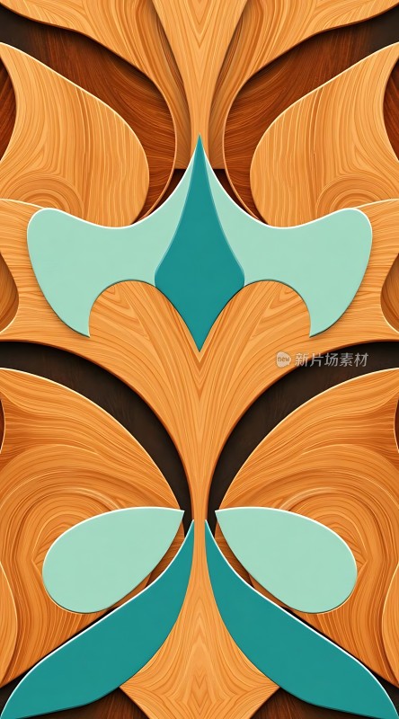 木质纹理与几何图案的结合之美