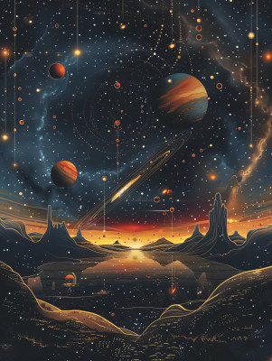 抽象宇宙星河图